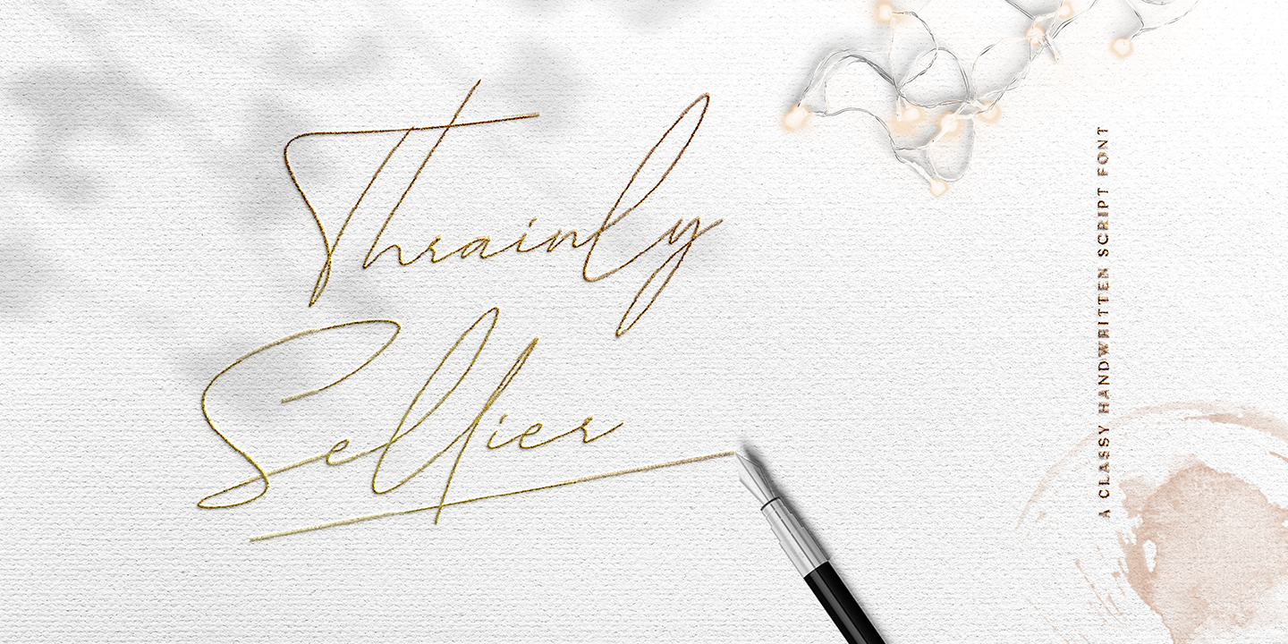 Beispiel einer Thrainly Sellier Regular-Schriftart